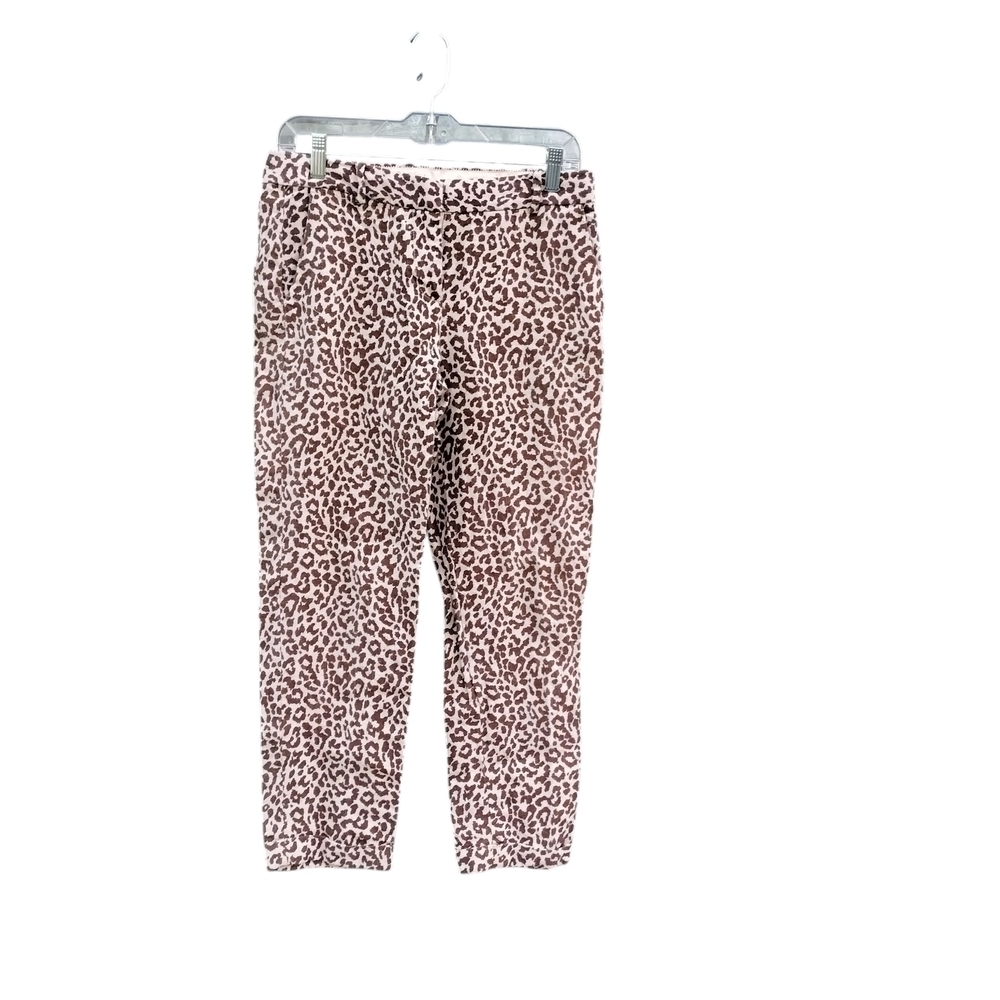 J. Crew Leopard Print Leggings - Brown 100% Linen Size 2